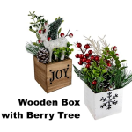 Christmas Wooden Box with Berry Tree